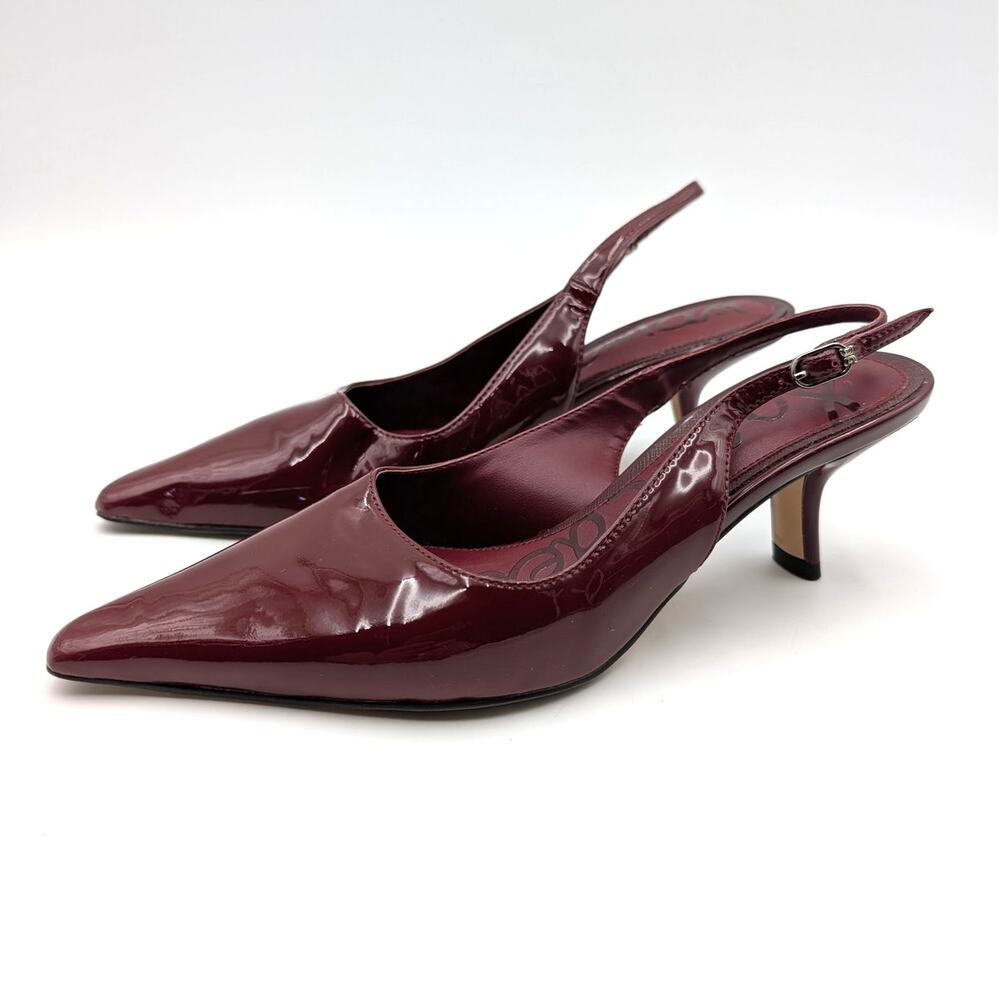Sam Edelman Bianka Pointed Toe Slingback Pumps Women's French Merlot Sz US6 EU36